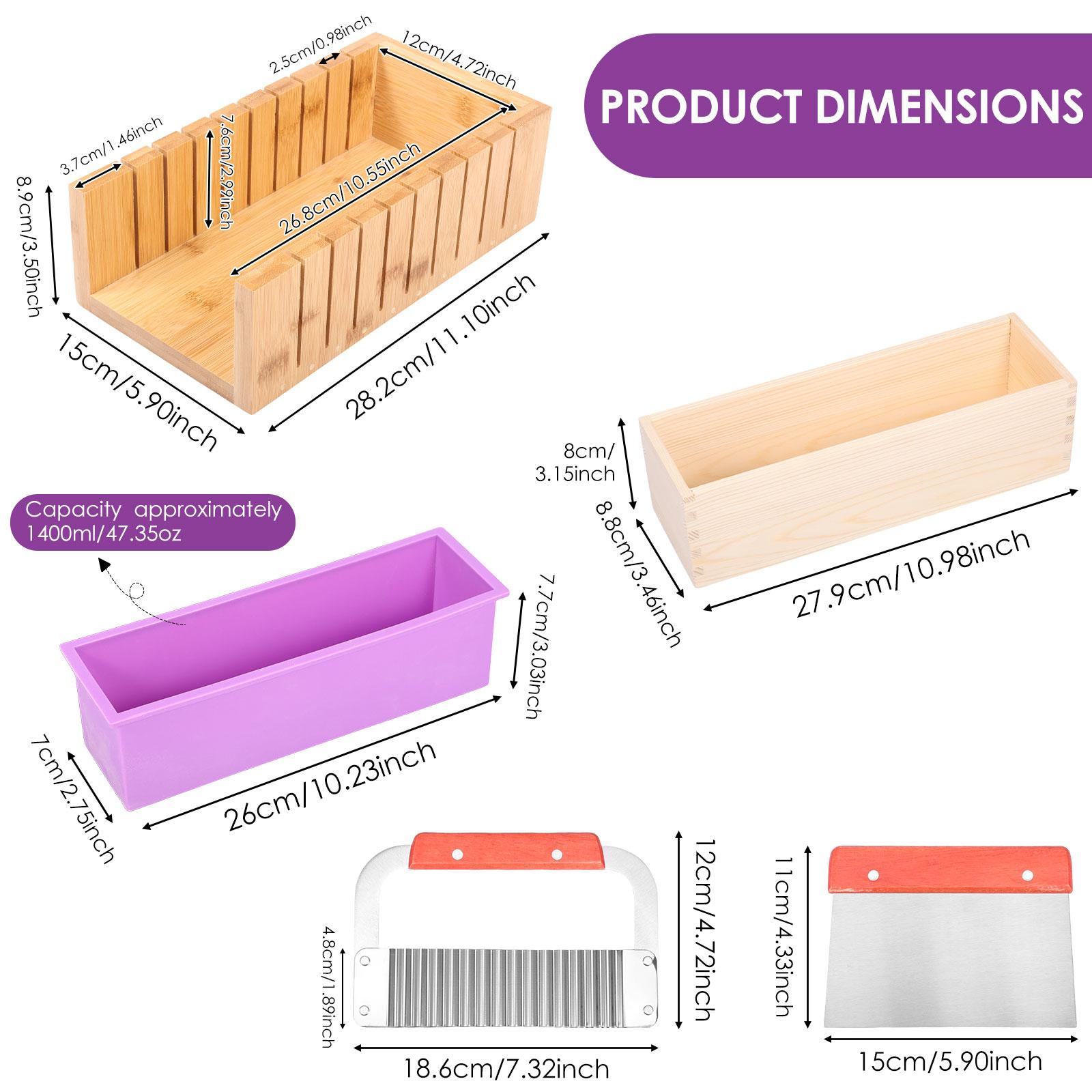 

Silicone Soap Mold Kitchen Tools Rectangular DIY Handmade Tool Baking Toast Cake Loaf Mold with Wooden Box Soap Making Mold