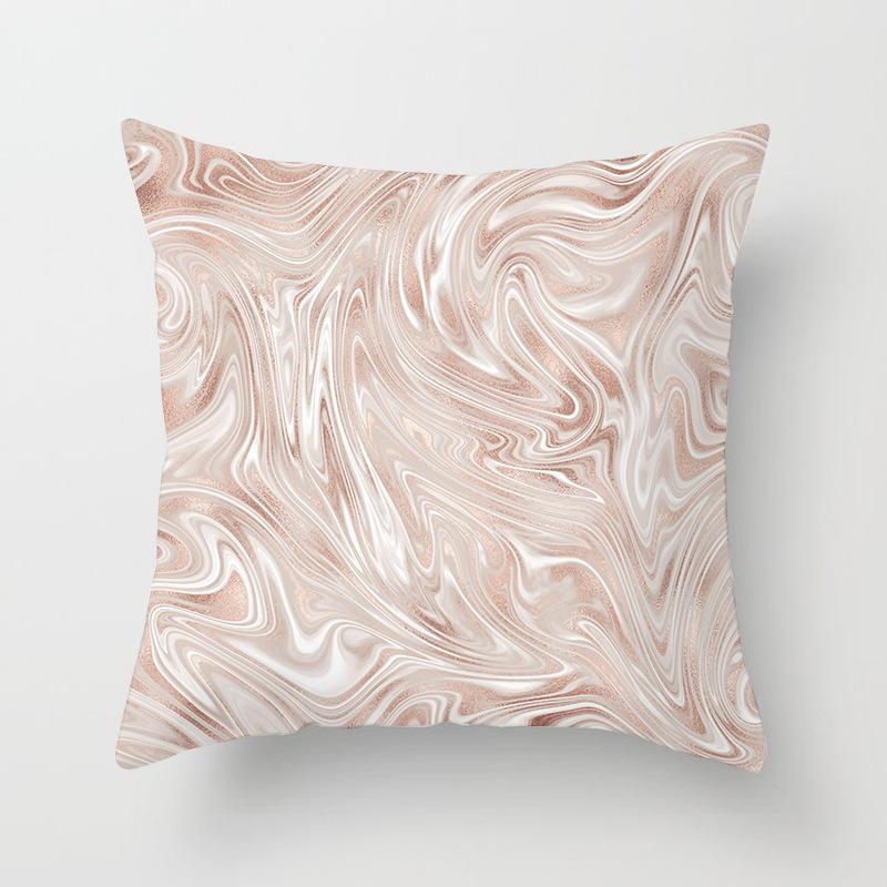 Nordic Pink Marble Geometric Pillowcase Modern Home Sofa Pillow Cushion Cover Soft Decoration
