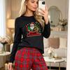 Autumn and winter new Christmas popular red plaid European and American style comfortable long-sleeved pajama set