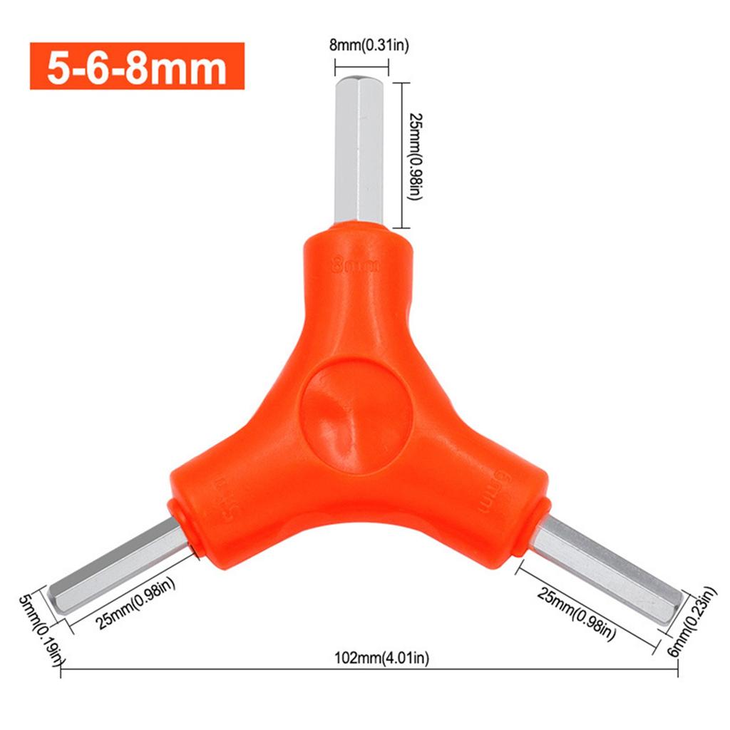 Spanner Trigeminal Hex Key 2.5/3/4/5/6/8mm Chrome Vanadium Steel