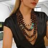 Melad Style Multilayer Wooden Beaded Necklace For Women And Men