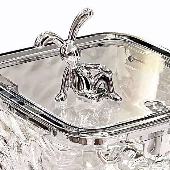 Transparent Storage Box Desktop Organizer with Press Type Lid Dressing Table Storage Case for Keys Trinkets Hairpins Scrunchies
