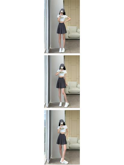 Women's Black High-Waist Wide-Leg Casual Shorts - Slim Fit, Anti-Exposure, Autumn Style, Small Size