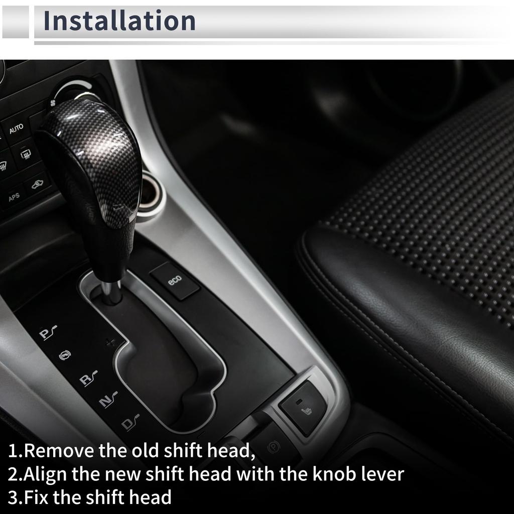 RATCHROLL Automatischer Schalthebelknauf für Toyota Alphard Serie 200 Kunststoff Kunstleder Automobilgetriebe Schalthebel Schwarz Silberton