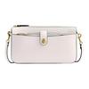 21 Bella Gold Logo Polished Pebble Leather Crossbody Bag Small Women Bags Pink White CR970-B4HA
