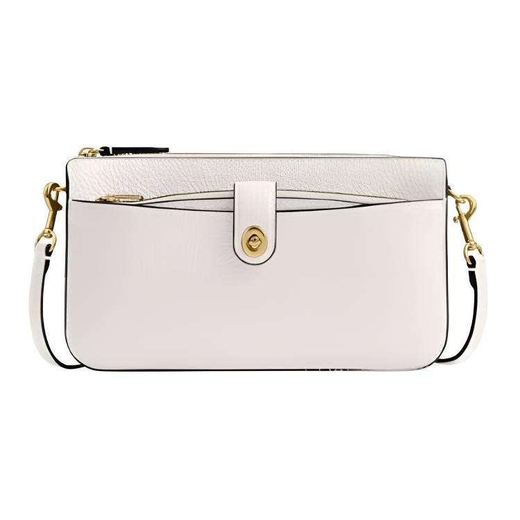 

Coach 21 Bella Gold Logo Polished Pebble Leather Crossbody Bag Small Women bags Pink White CR970-B4HA Basic Set (Bag+Dust Bag)