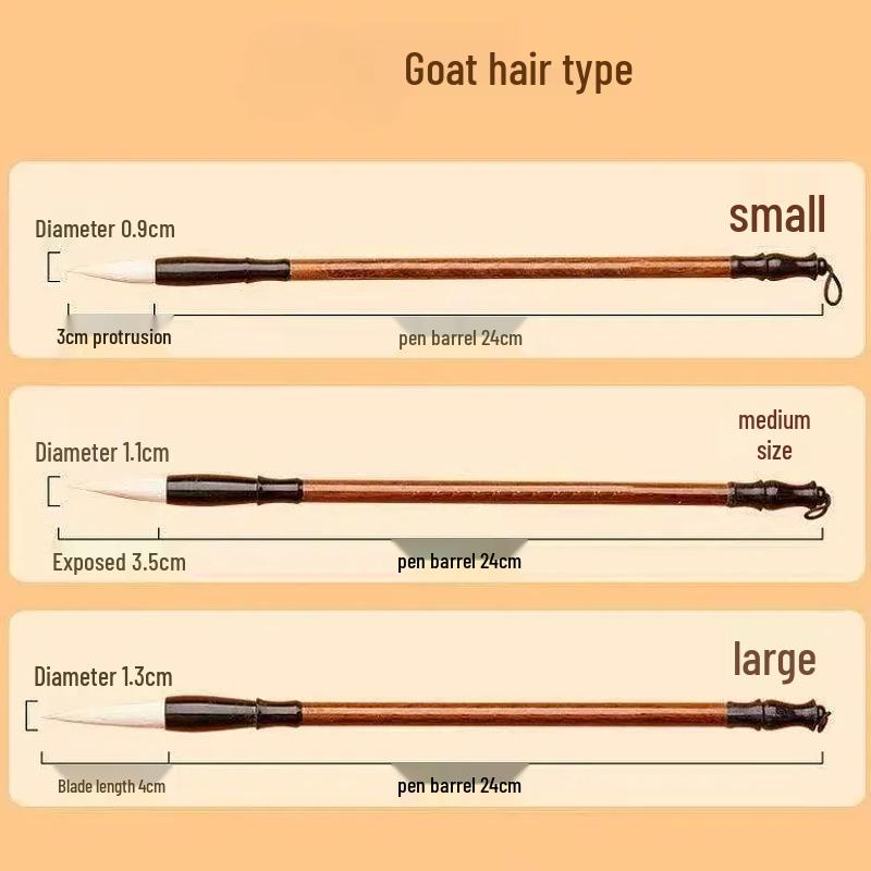 Calligraphy Brush Set for Beginners: Wolf & Mixed Hair, Large, Medium, Small Sizes - Ideal for Students & Chinese Painting.
