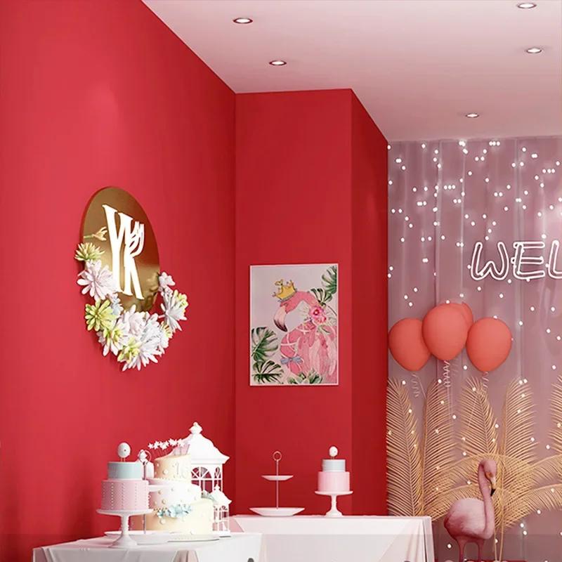 Autocolant PVC Autoadeziv Culoare Solidă Impermeabil Tapet Fundal Canapea Living Decorare Festivă Roșu Notă Adezivă