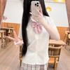 Japanese Milky White JK Shirt: Sweet, Versatile, Loose-Fit Long or Short Sleeve for Women’s Academy Style