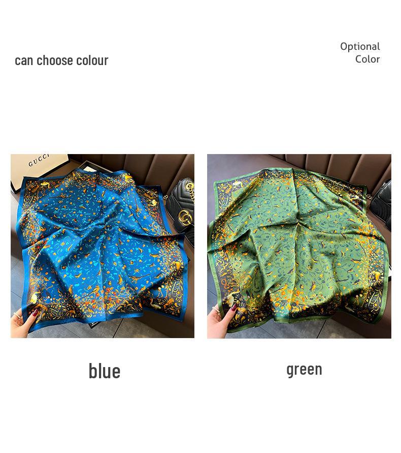 Floral Ditsy Print Ruffled Edge Mulberry Silk Scarf - 70" Square Neckerchief for Women