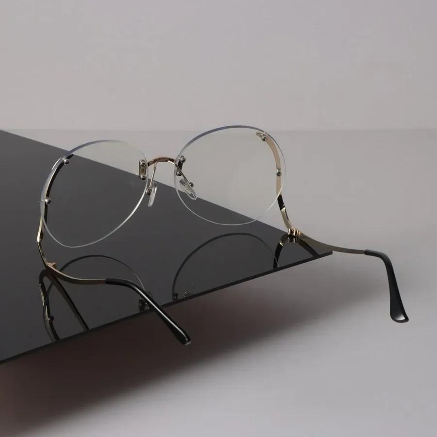 Luksusowe Okrągłe Okulary Przeciwsłoneczne Damskie Męskie Cool Markowe Projektanckie Lustrzane Okulary Przeciwsłoneczne Damskie Męskie Bezramkowe