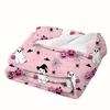 1pc Pink Orenge Halloween Blanket Ghost Pumpkin Printed Skin-Friendly Soft Blanket New for Home Sofa Halloween Decoration