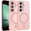 Shockproof Case - BOOLING - for Samsung Galaxy S23 FE - with Magnetic Ring Camera Film - Pink