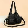 Borsa a tote con blocchi di colore da donna, borsa a tracolla crossbody vintage