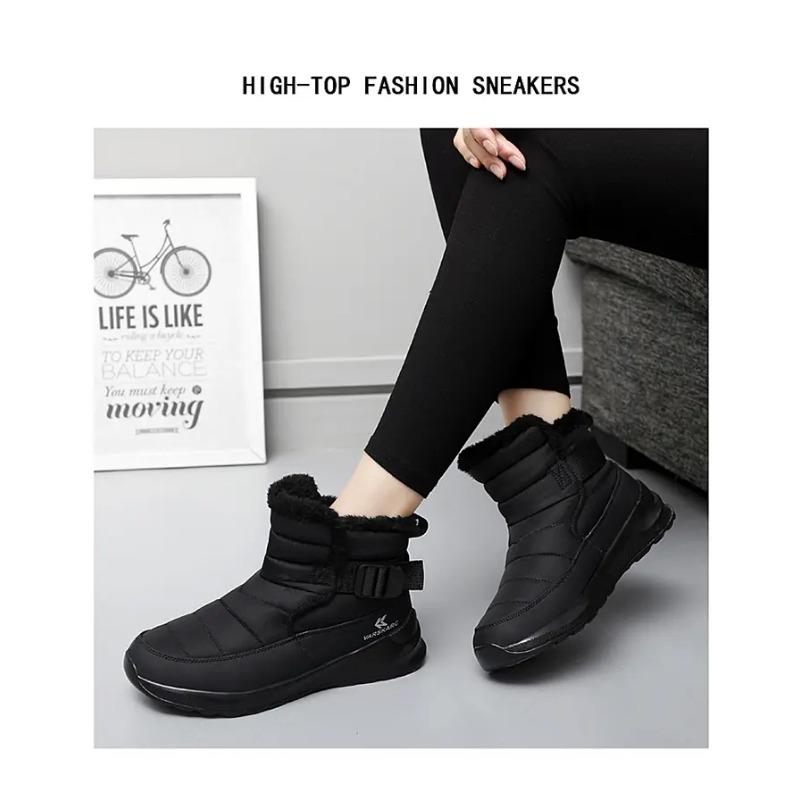 Winter Snow Boots Women New Fashion Cotton Shoes Plush Warm Casual Boots Non Slip Ankle Boots