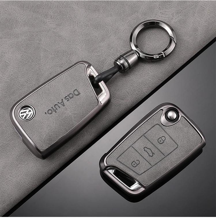 Valve Stems Caps For VOLKSWAGEN VW TPU Leather Car Remote Key Case Fob Cover Holder Shell For VW Volkswagen Golf 7 MK7 Tiguan MK QQ8