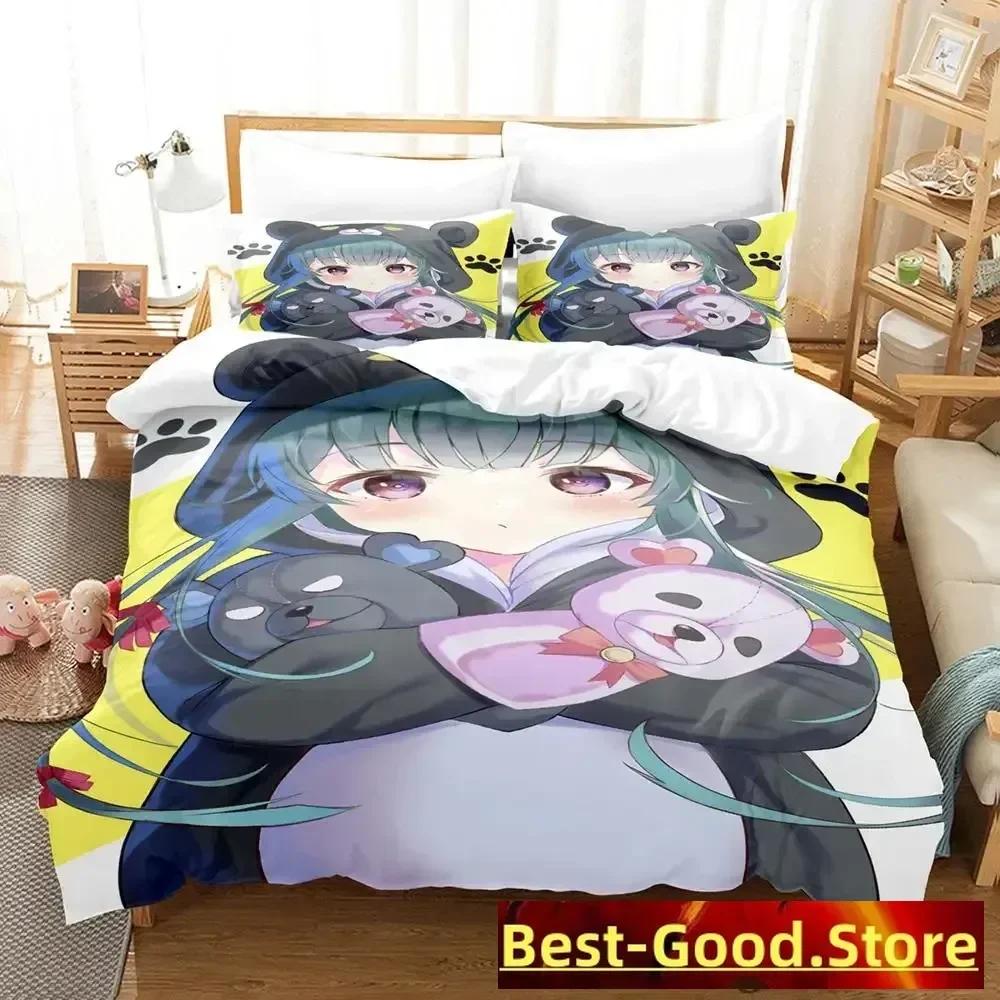 

Comforter Kuma Kuma Kuma Bear Bedding Set Printed Bed Set With Bed Soft Single Double Queen Super King Size Comforter (quilt)-EU Single(135*200cm)3pcs