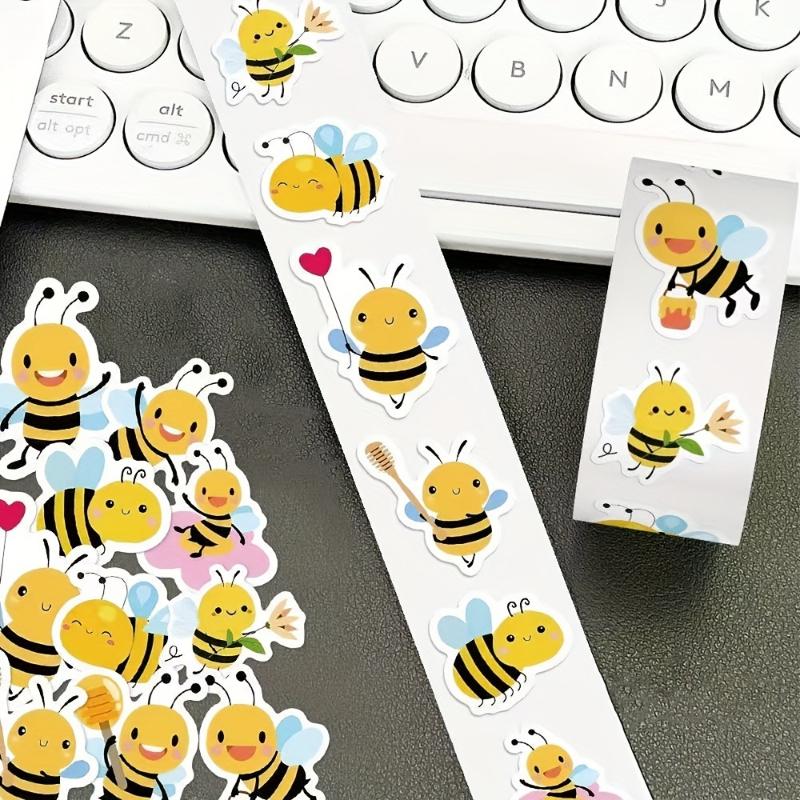 500pcs Cartoon Bee Stickers Suitable for Office Decoration, Labeling, Sealing Envelopes, Party Decorations, And Office Supplies.