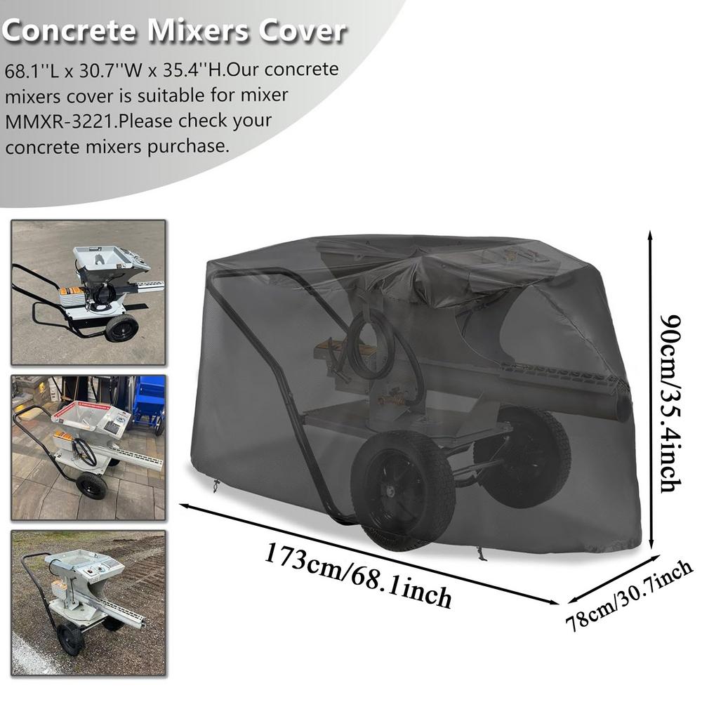 For MMXR-3221 Cement Mixer Cover Waterproof Dustproof Oxford Fabric All Weather Protection for Concrete Slurry Mixing Machine
