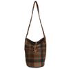Autumn and winter woolen plaid large bag women's 2025 new college feng shui bucket bag large capacity fashion one-shoulder crossbody bag