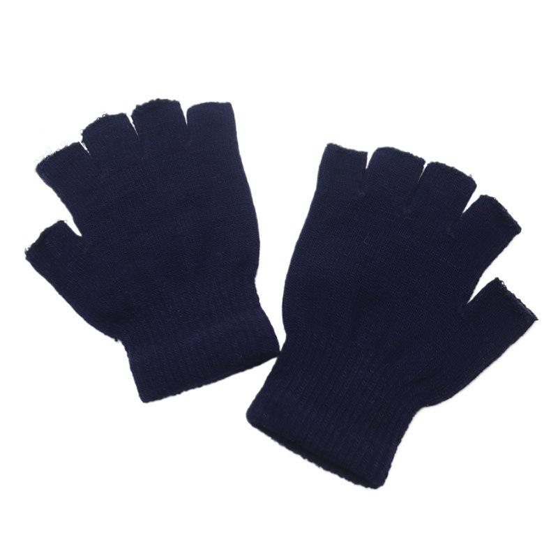 

Зимние женские мужские теплые эластичные вязаные перчатки без пальцев для холодной погоды, взрослые перчатки с половиной пальцев для вождения