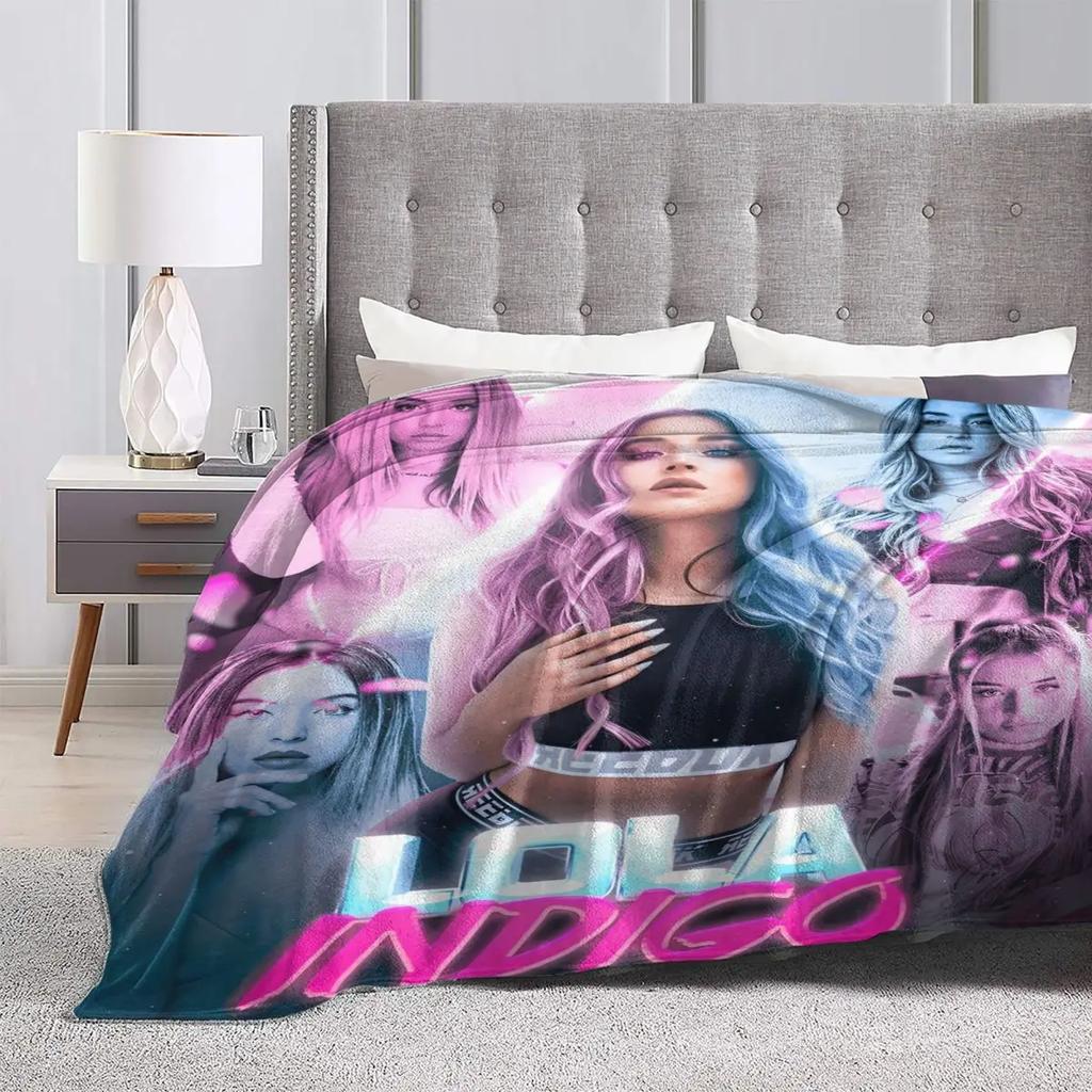 Lola Indigo Spanische Sängerin Tänzerin Flanelldecke Weiche Strapazierfähige Überwurfdecke für Schlafzimmer Reise Büro Mode Tagesdecke