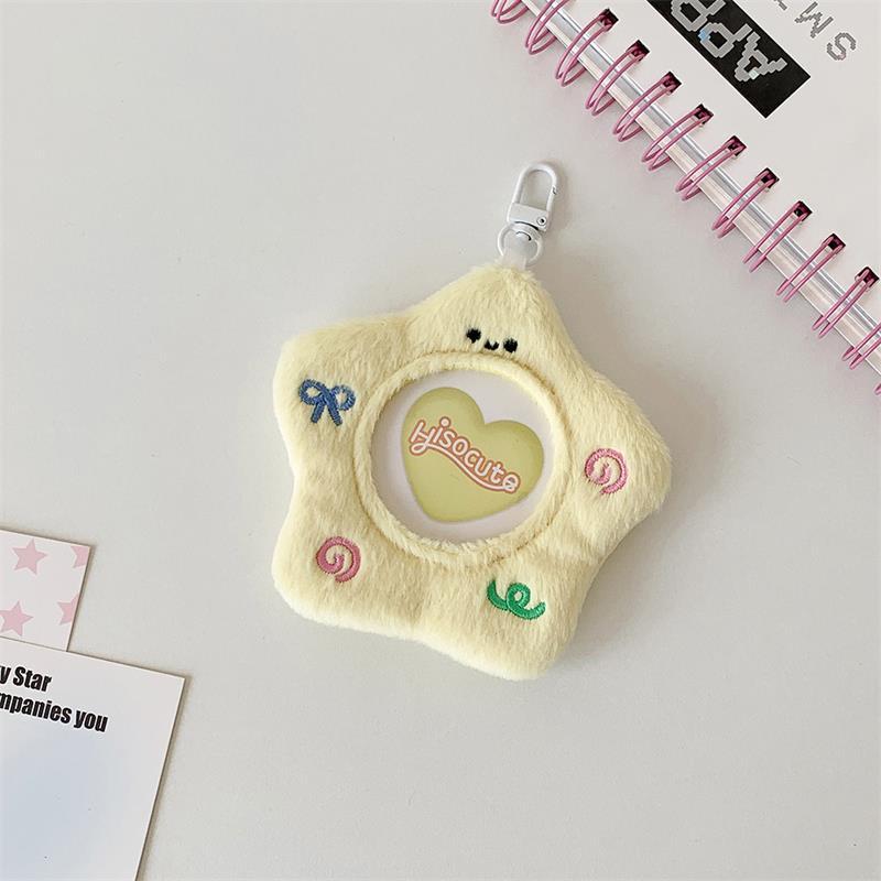Cute Plush Card Holder Photocard Holder Idol Photo Display Anime Badge Storage Protective Cover Keychain Bag Pendant Keyring
