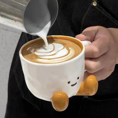 Kawaii Hand Kneif Füße Keramik Kaffeetasse Haushalt Hohes Erscheinungsbild Wasserbecher Milchbecher Wohnheim Zuhause Geschenke Markiertasse