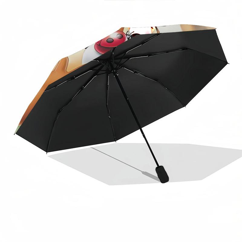 Chips and Dale, Cartoon Squirrels Themed Automatic Opening and Closing Umbrella, Brightly Colored 8-rib Portable Umbrella, Suitable for Men