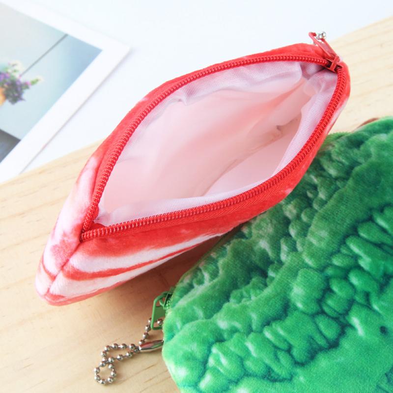 Cute Plush Vegetable Coin Purse Wrist Bag Mini Cute Zipper Girl Coin Wallet Cable Headset Bag