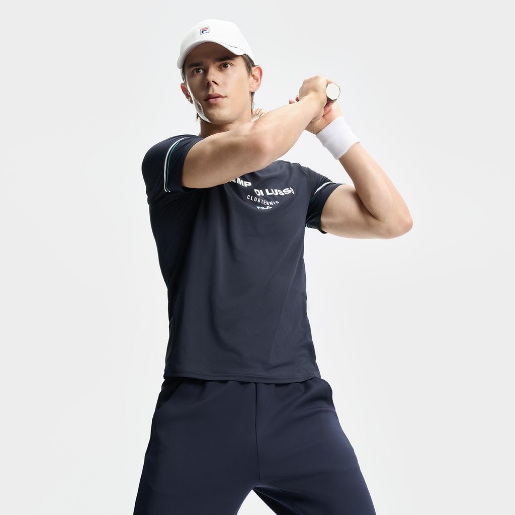 FILA Tennis Moisture-Wicking Breathable T-Shirt Men tops Royal-Blue A11M433118FNV