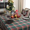 American Christmas Plaid Sanded Tablecloth Nordic Red and Green Dining Table Mat for New Year Thickened Anti-Skid Dust Cover
