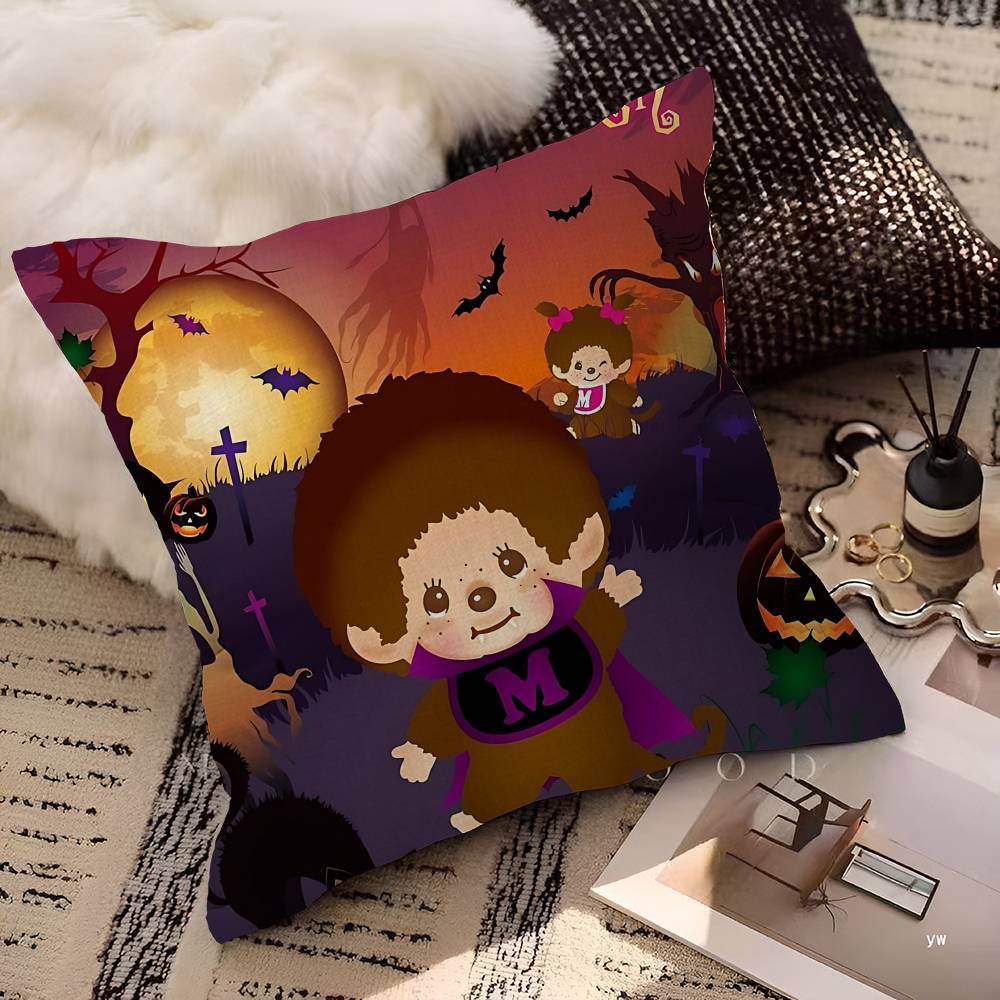 Cute M-monchhichis-s Cushion Cover Pillowcase Upholstery Sofa Throw Pillow Home Decor Pillowcas 30cmx30cm