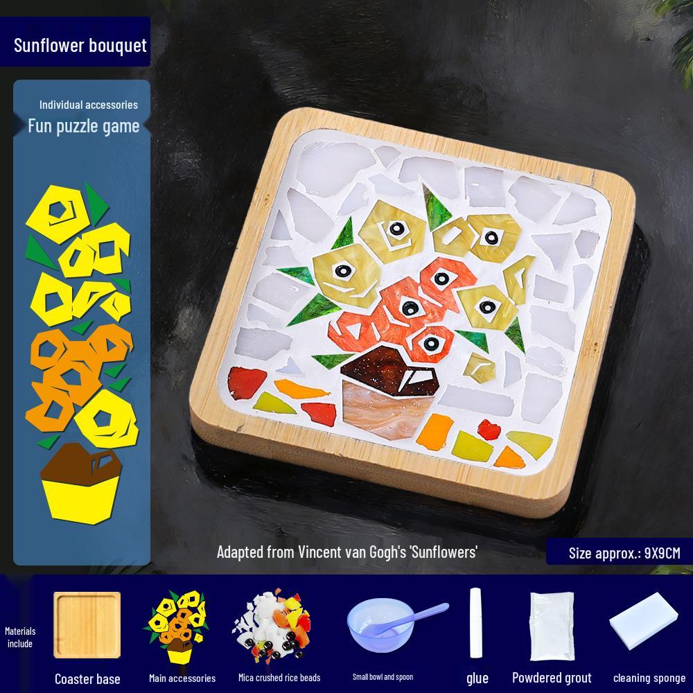 Mosaic Coaster DIY Kit: Creative Handmade Collage Art Set