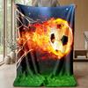 Flaming Soccer Ball Into Goal Theme blanket Lightweight Warm Flannel Blanket Decorative Throw Blanket for Home Decoration