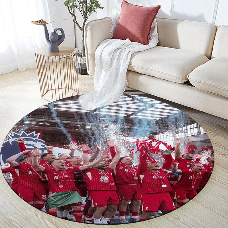 Liverpool Players Pattern Round rug,Carpet Rug for Living Room Bedroom Playroom ,Non-slip Floor Mat,Holiday Gifts and Birthday Gifts.