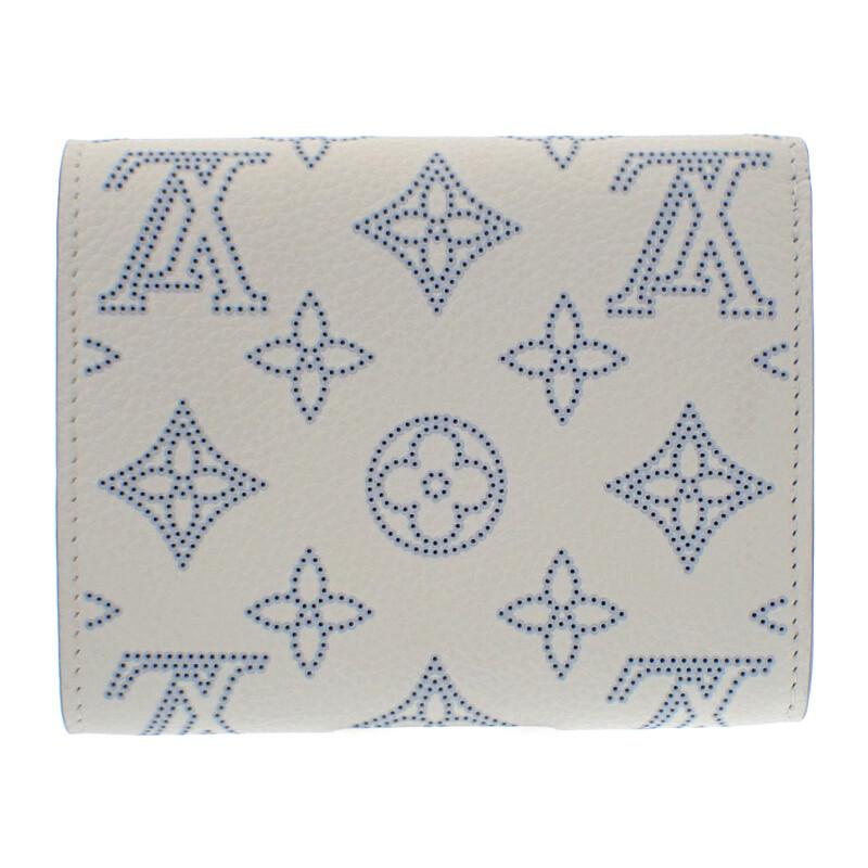 Louis Vuitton M11802 Bifold Wallet White/blue Monogram Mahina Women