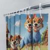 Cute Cartoon Dogs Shower Curtain | Fun Kids' Bathroom Decor