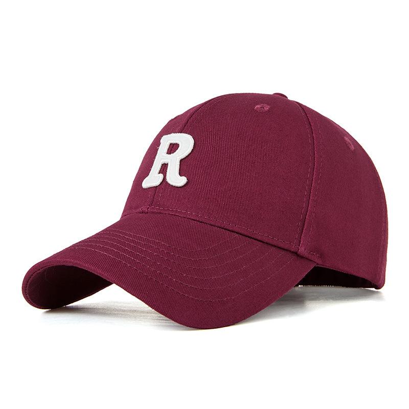 Multi-Color Hardtop R-Letter Baseball Hat Men'S And Women'S Sports Sunshade Sun Protection Moisture Cap Has Large Size