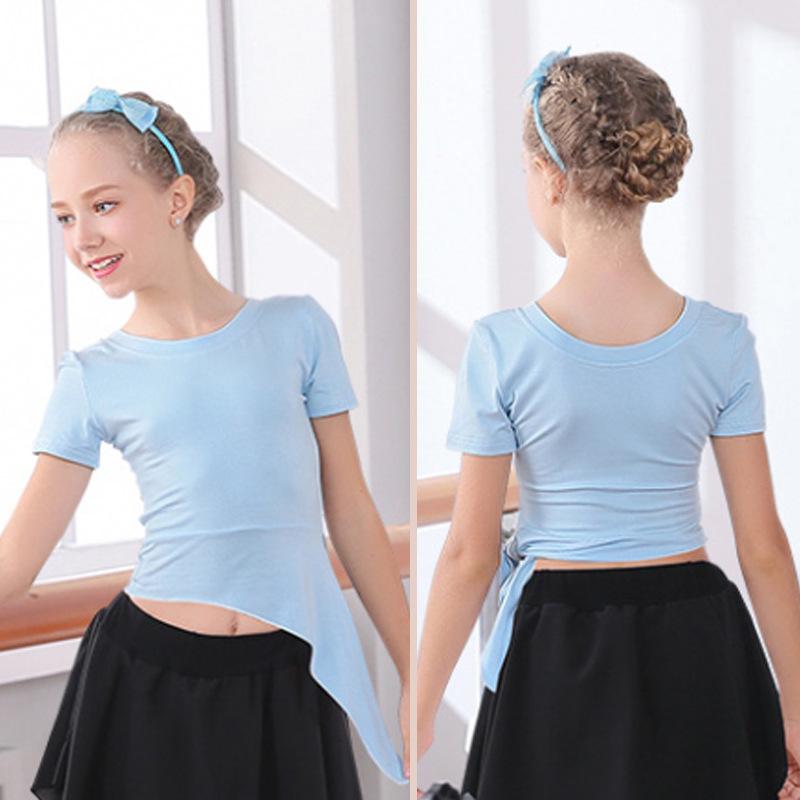Children's Cotton Dance Tops - Spring & Autumn: Long/Short Sleeve Latin, Summer Chinese, Yoga Wear for Girls