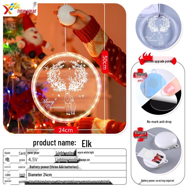Glowing Merry Christmas LED Suction Cup String Lights for 2025 Holiday Window Display