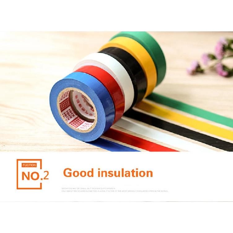 Color Insulating Electrical Tape PVC Wear-resistant Flame Retardant Lead-free Waterproof Eletrician Black Red Blue GreenPinstriping Tape 3