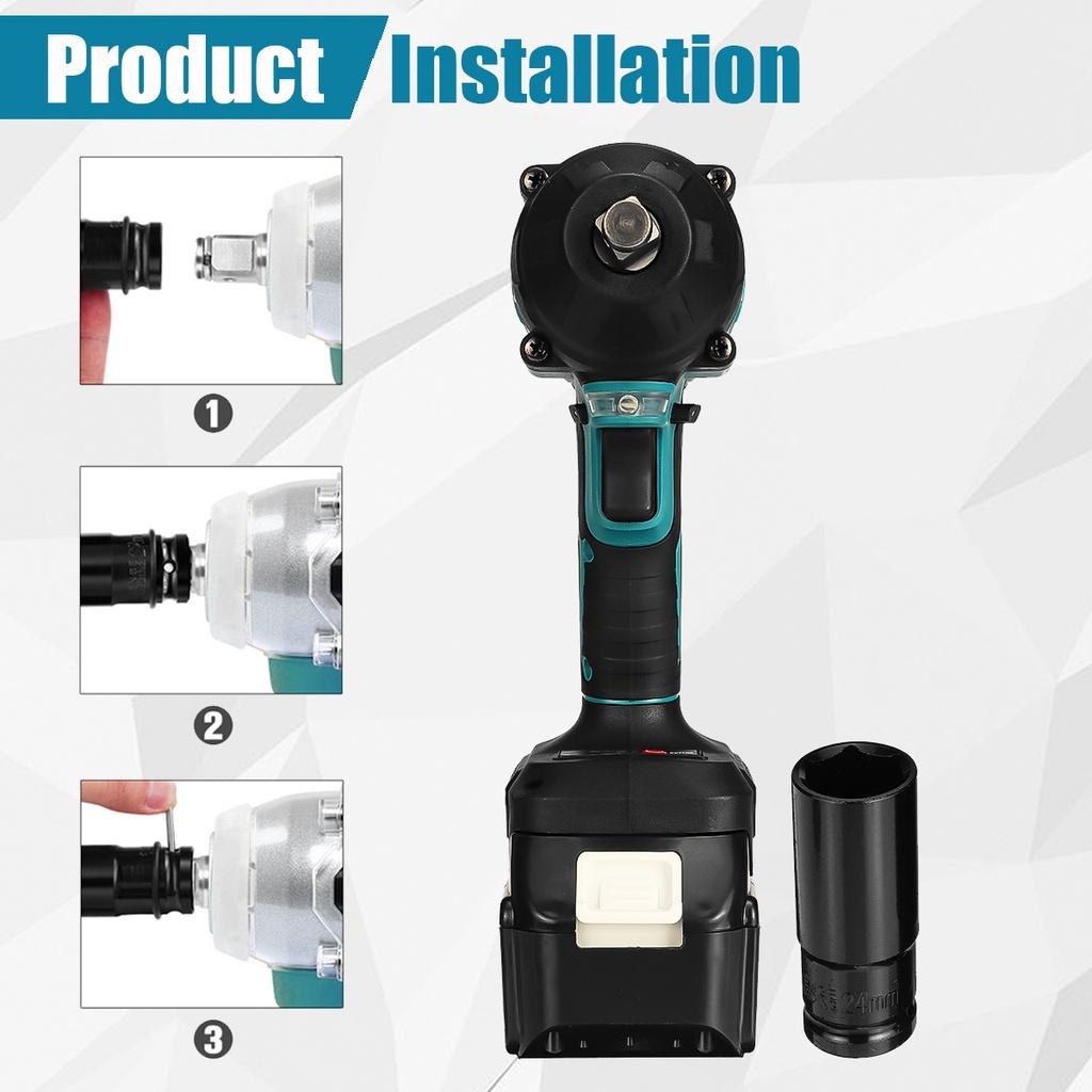 588VF Brushless High Torque Electric Impact Wrench Car Truck Repair For  18V Battery