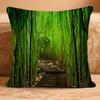 B-bamboo Forest Pillow Case Removable Washable Cushion Cover – All-Season Soft Linen