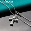 URMYLADY 925 Sterling Silver Cross Love 16-30 Inch Pendant Necklace For Women Wedding Fashion Jewelry