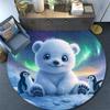Polar Bear Round Area Rug,Carpet Rug for Living Room Bedroom Sofa Playroom Decor,Non-slip Floor Mat