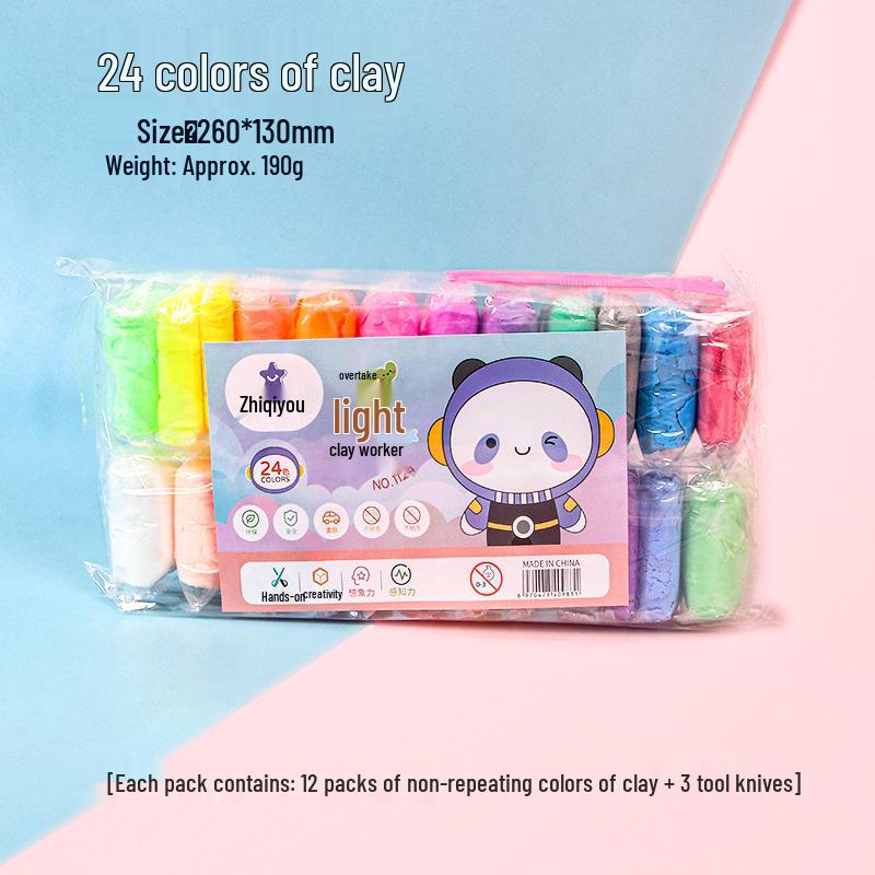 Handmade Light Clay Set: 12, 24, or 36 Colors - DIY Play Dough for Kids