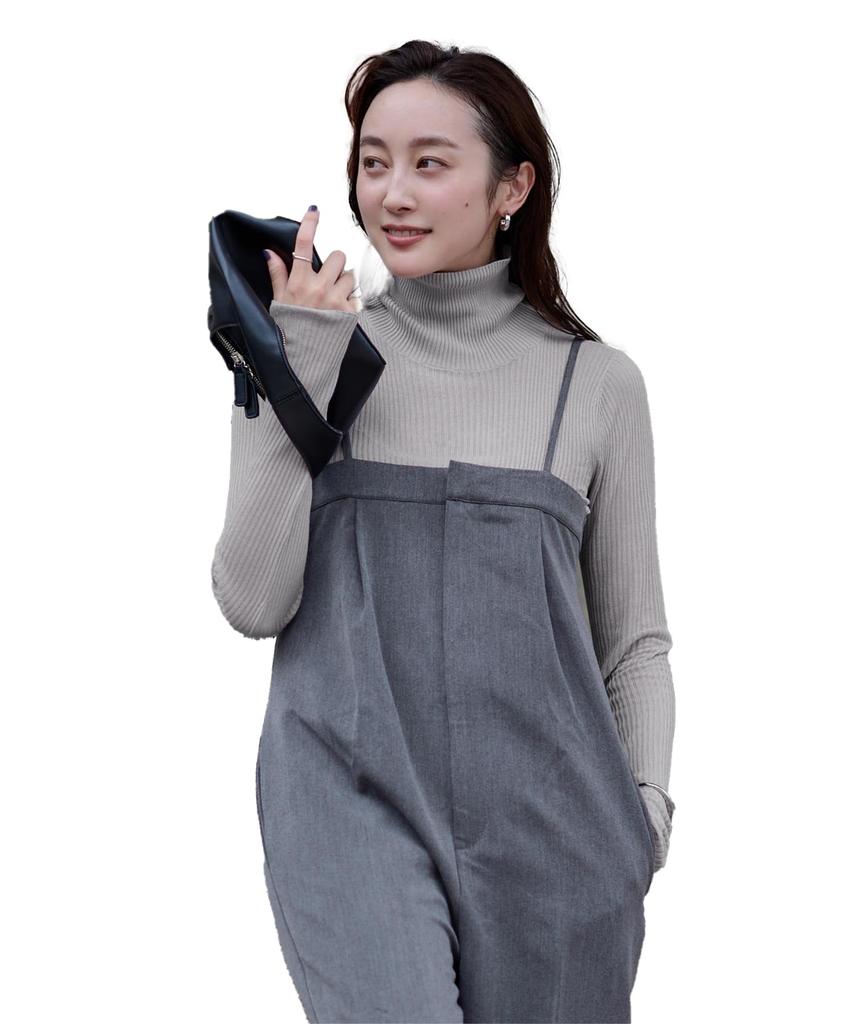 Yours High Neck Ribbed Sheer Knit BEXP4179 L Light Gray Women's
