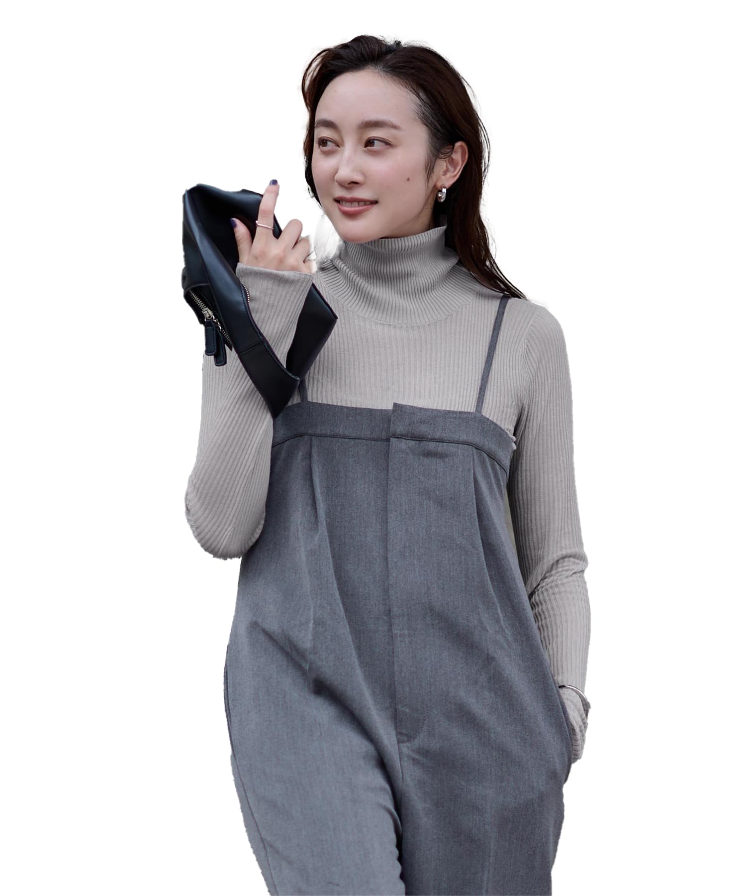 

Yours High Neck Ribbed Sheer Knit BEXP4179 L Light Gray Women s