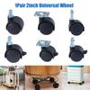 1Pair 2Inch Universal Wheel Swivel Caster Roller Wheel Furniture Office Chair Caster With Brake